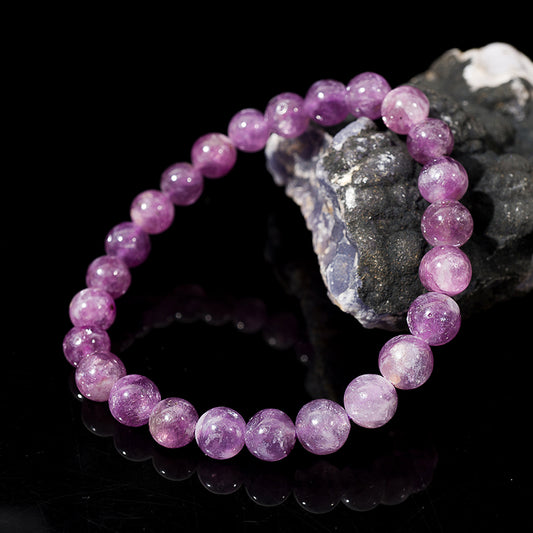 Mica-Rich Purple Lepidolite Crystal Healing Bracelets