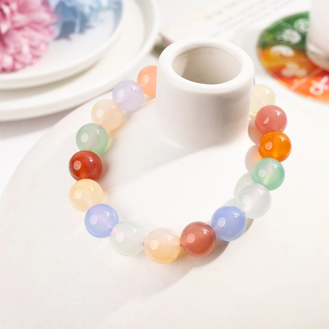 Pastel Rainbow Agate Crystal Healing Bracelets