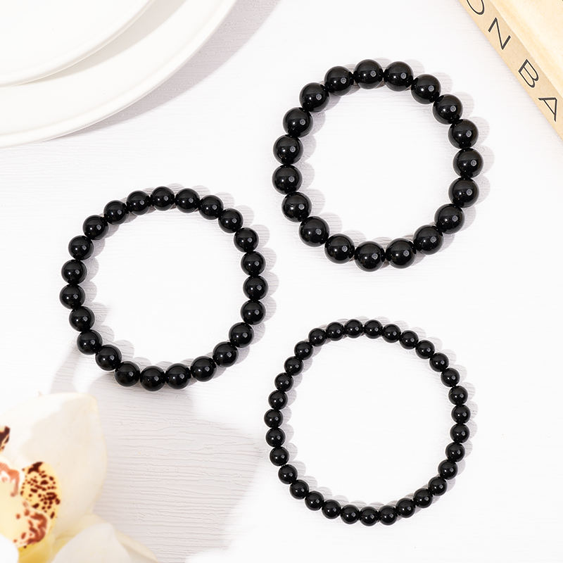 Black Obsidian Beaded Bracelet – ORVEL GEMS