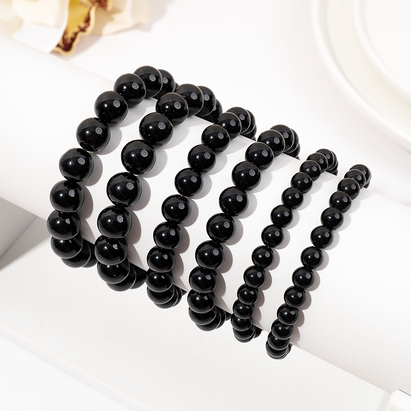 Black Obsidian Beaded Bracelet – ORVEL GEMS