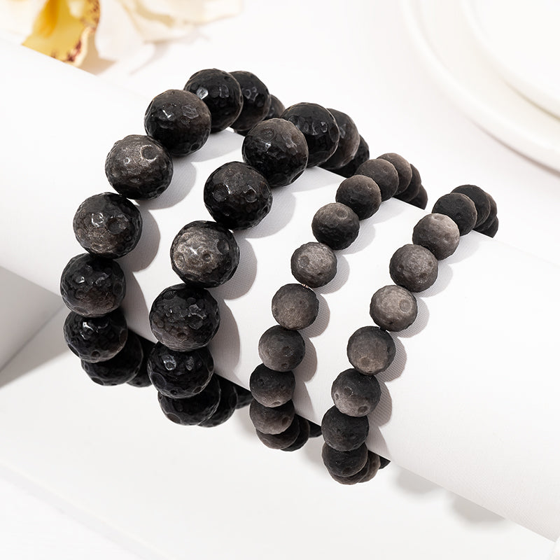 Silber Sheen Obsidian Moon Bracelet – ORVEL GEMS