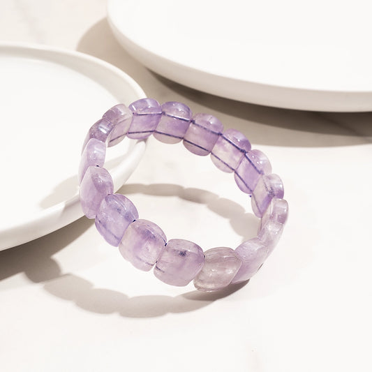 Lavender Amethyst Rectangle Crystal Therapy Bracelet