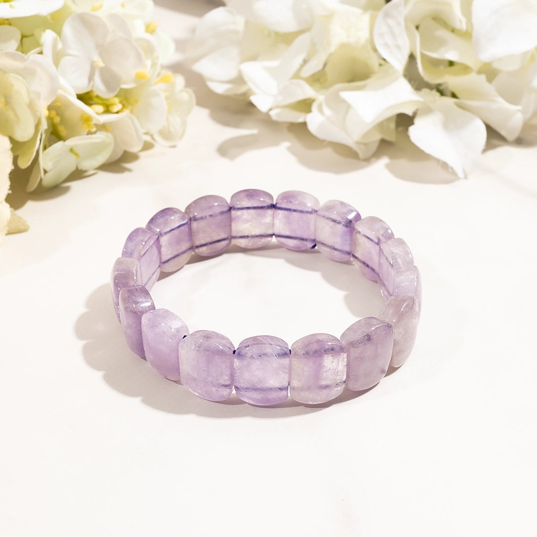 Lavender Amethyst Rectangle Crystal Therapy Bracelet