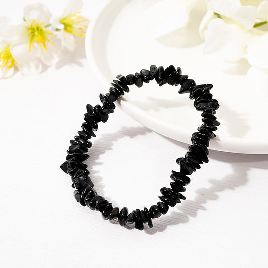 Mystical Black Tourmaline Chips Crystal Healing Bracelets