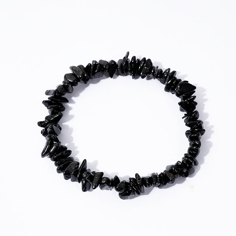 Mystical Black Tourmaline Chips Crystal Healing Bracelets