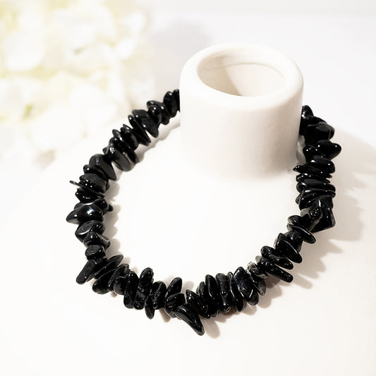 Mystical Black Tourmaline Chips Crystal Healing Bracelets