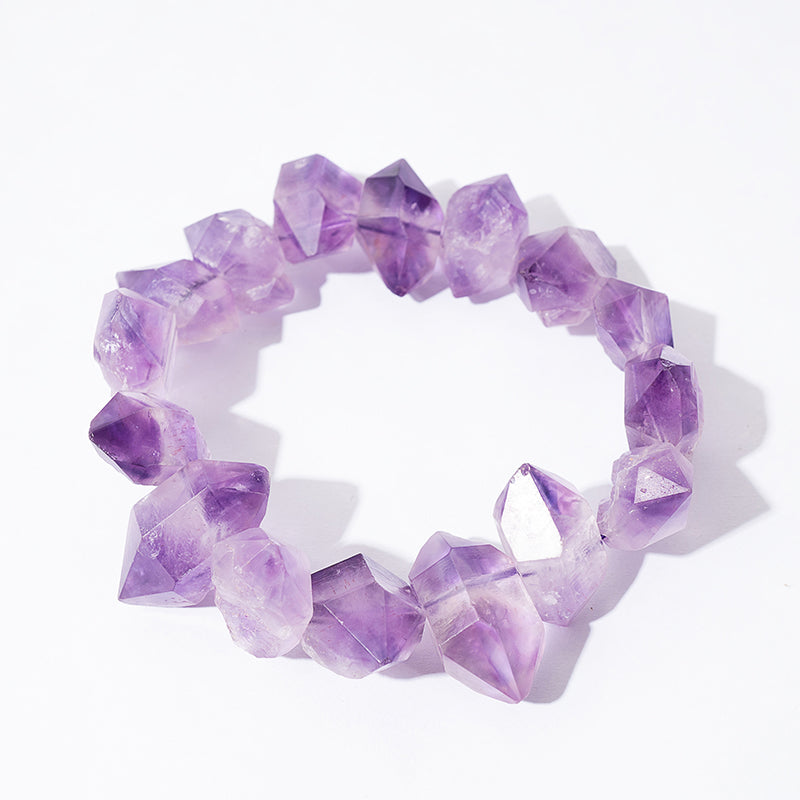 Raw Amethyst Point Crystal Healing Bracelet