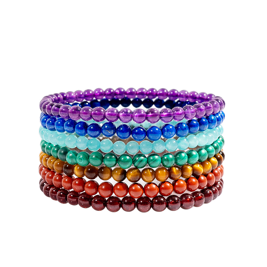 7 Chakras Crystal Healing Bracelet Stack