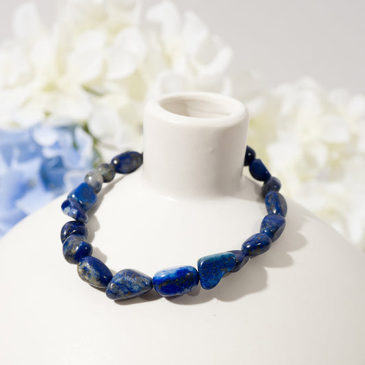 Natural Lapis Lazul Nuggets Crystal Beaded Bracelets