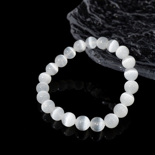 Pure Selenite Round Crystal Healing Bracelets