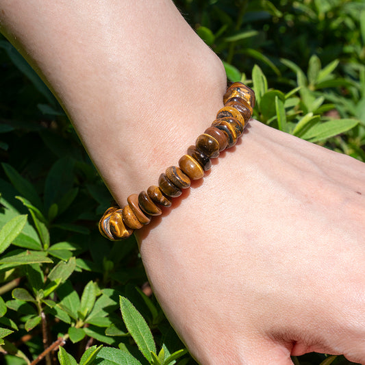 Chocolate Brown Tiger's Eye Nugget Crystal Beaded Bracelets